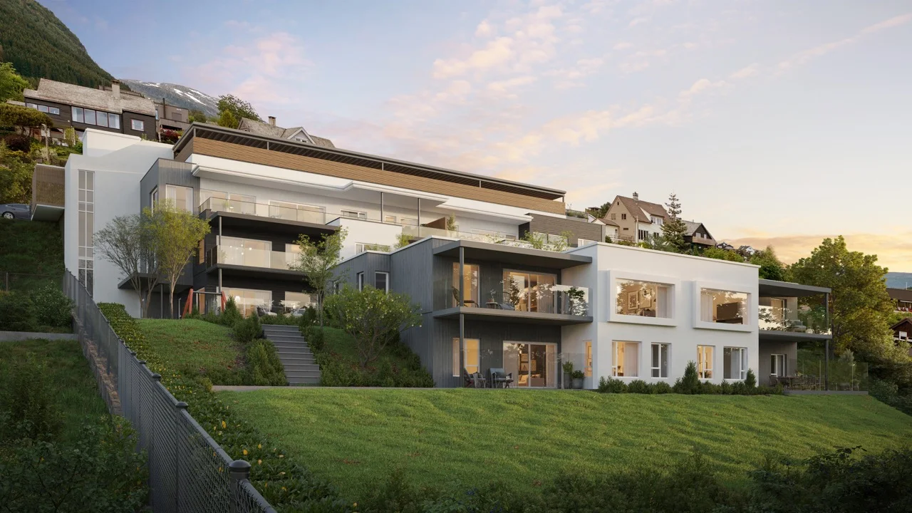 Lundarvegen 21 sett frå hagen